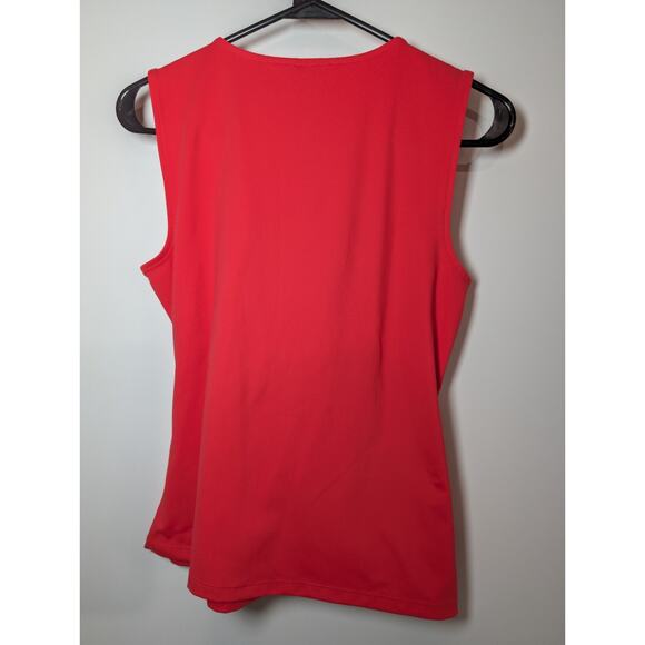 Ann Taylor Tank Top Sleeveless Shirt Faux Wrap Red Shell Blouse Women's Size Med - Picture 7 of 11